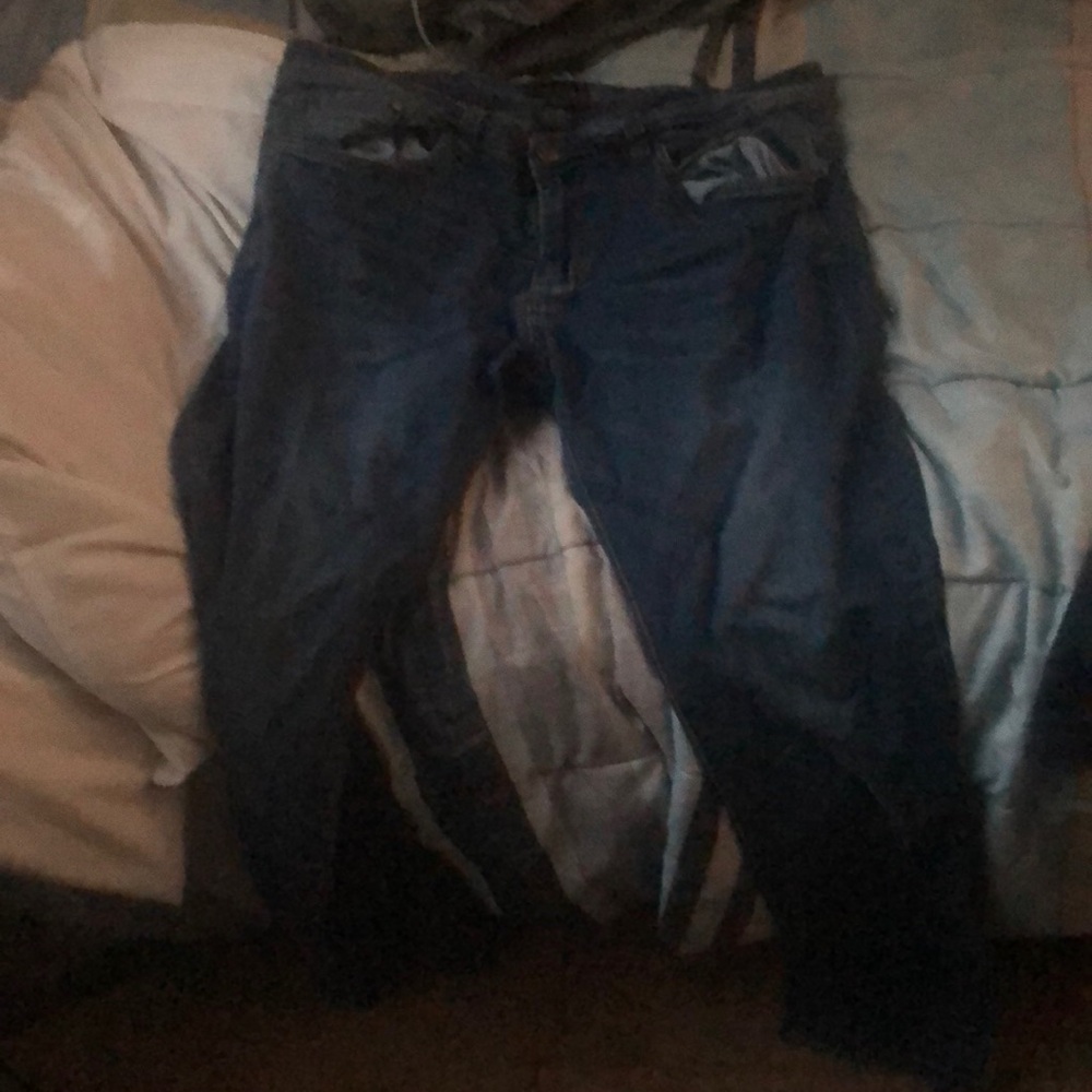Dark blue jeans